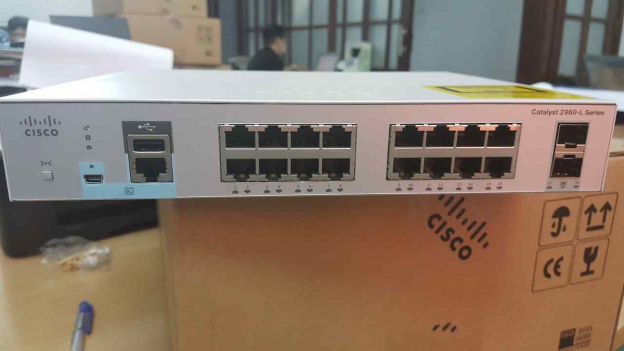 Switch Cisco 16 Port 2960 1GB 1000 Gigabit PoE SG95-16 Ethernet chính hãng