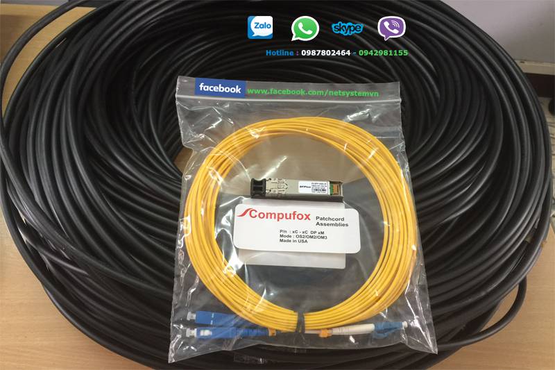 Cáp quang amp 8 sợi SM, Fiber Optic Cable, Outside Plant, 8-Fiber, OS2, Dielectric Jacket (FO CABLE, OSP, 8F, OS2 9/125)