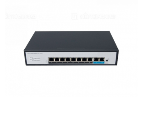 Switch cấp nguồn PoE 8 cổng 10/100/1000Mbp with 2 Gigabit RJ45 Uplink